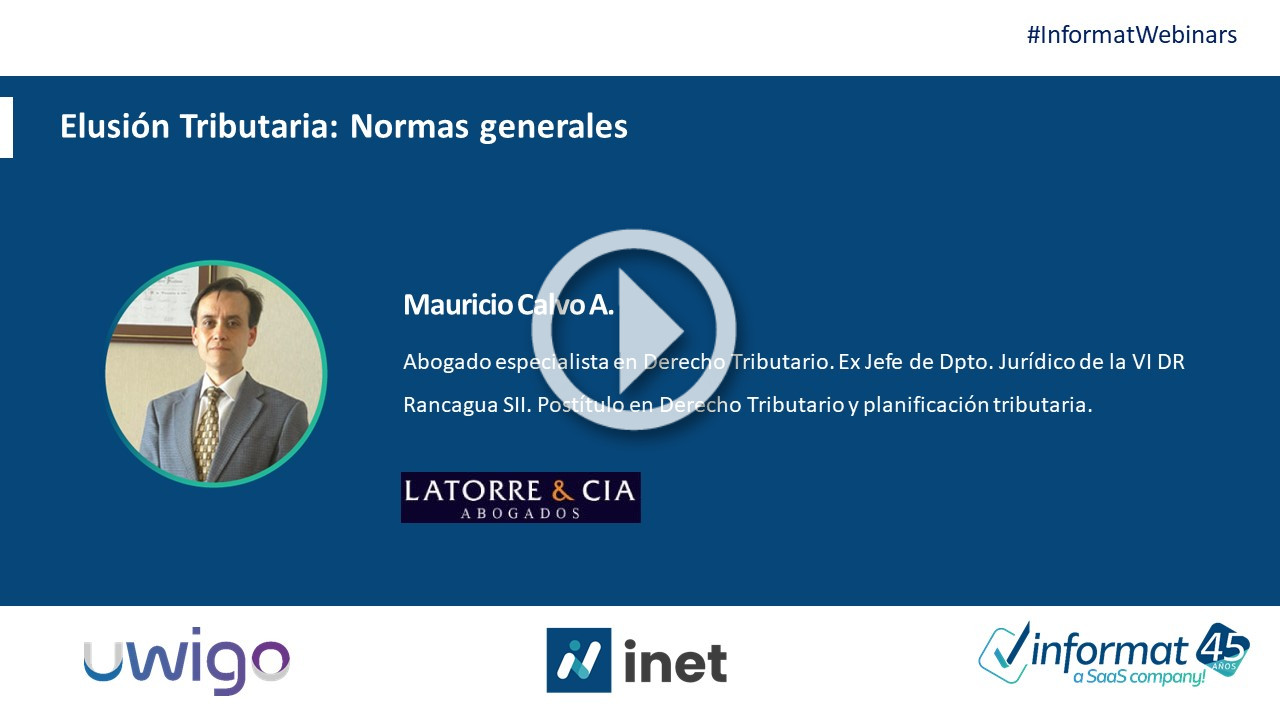 Webinar Elusión Tributaria - Normas generales